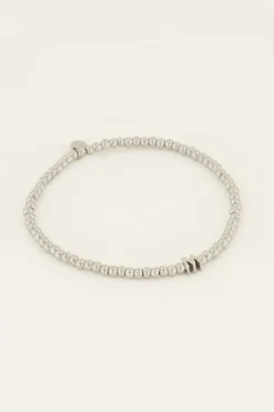 Elastische Armband Van Bolletjes Met Initial