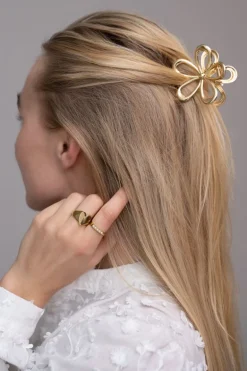Gouden Bloem Haarclip