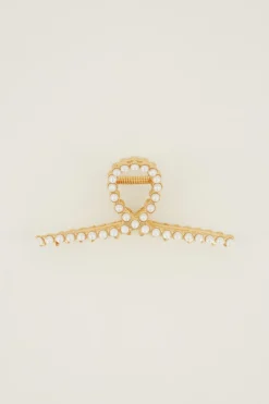 Gouden Haarclip Met Parels
