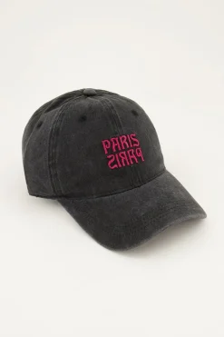 Grijze Met Roze Glitter Pet "Paris Paris"
