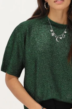 Groen Oversized T-shirt Met Lurex
