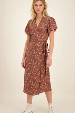 Groene Midi Jurk Met Multikleur Bloemenprint