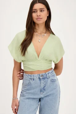 Groene Multiway Top Met Lurex