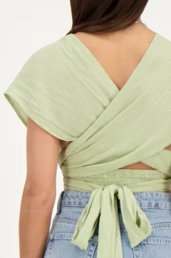 Groene Multiway Top Met Lurex