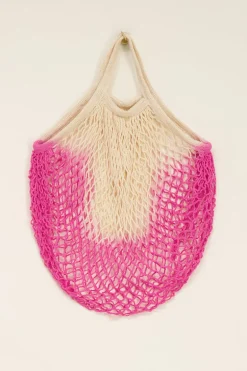 Handgebreide Tas Met Roze Tie Dye