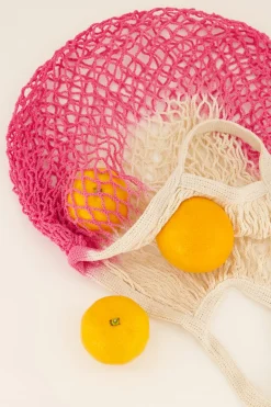 Handgebreide Tas Met Roze Tie Dye