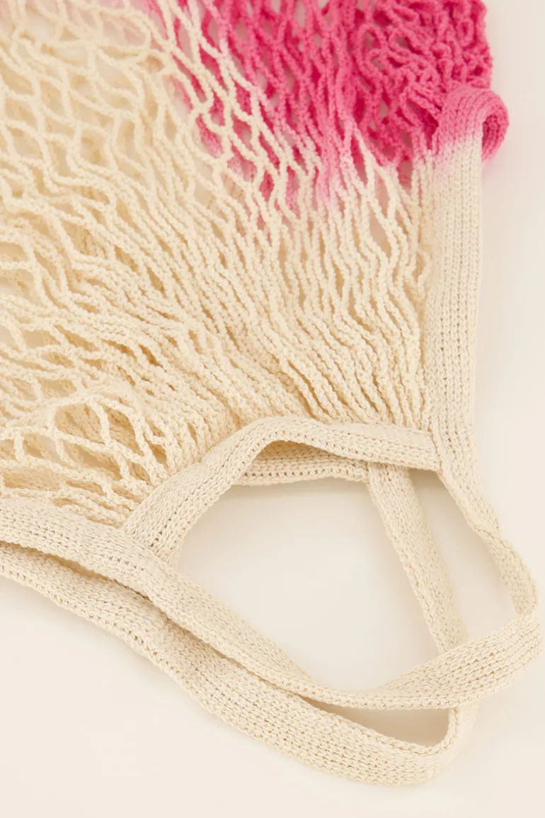 Handgebreide Tas Met Roze Tie Dye