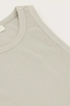 Lichtgrijze Tanktop Met Rib Structuur