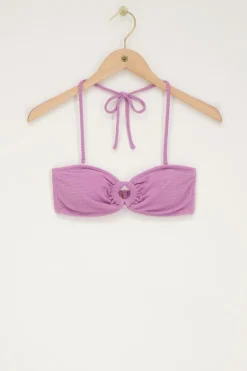 Lila Bikini Top Bandeau Met Lurex