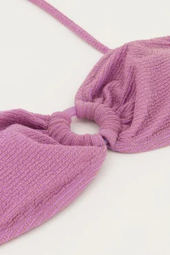 Lila Bikini Top Bandeau Met Lurex