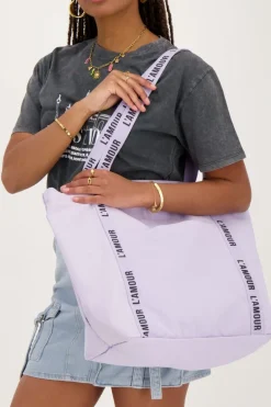 Lila Shopper Linnen L'amour