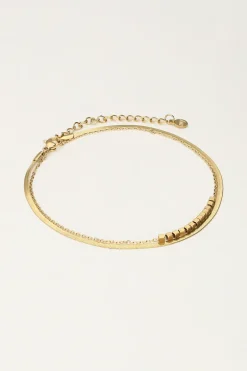 Minimalistisch Dubbel Enkelbandje Met Vierkantjes