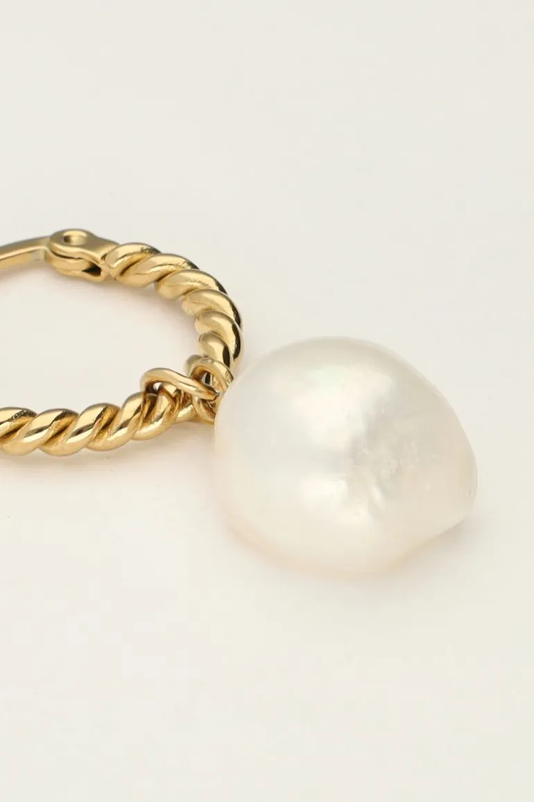 Oorringen Gedraaid Met Parel