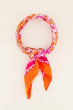 Oranje Sjaal Met Bloemen