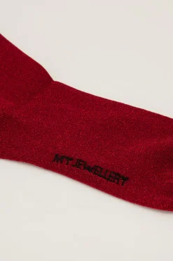 Rode Sokken Met Lurex En Ruffle