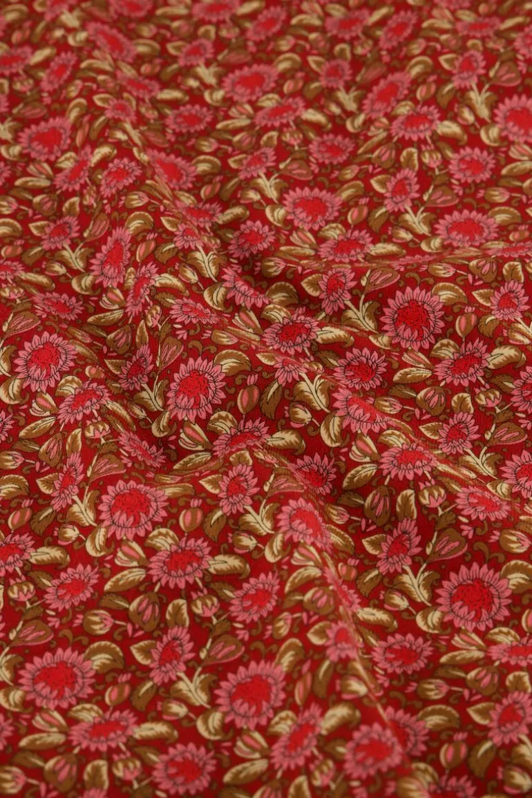 Rode Wikkeljurk Met Bloemenprint