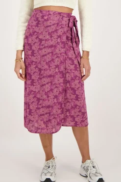 Roze Midi Wikkelrok Met Bloemenprint