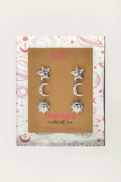 Starry Oorhangers Met Ster & Zon
