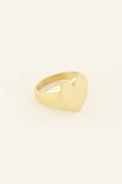 Statement Zegelring Met Hartje