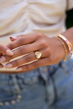 Statement Zegelring Met Hartje