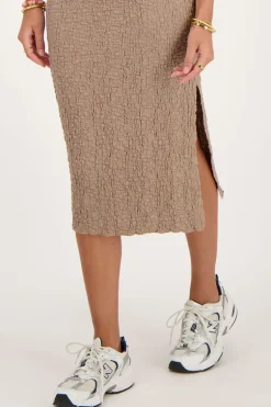 Taupe Midi Skirt Bubble