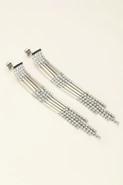 Universe Lange Oorbellen Met Strass