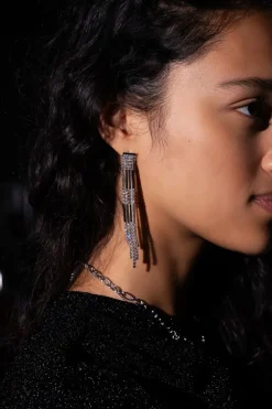 Universe Lange Oorbellen Met Strass