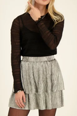 Zilveren Plissé Rok