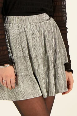 Zilveren Plissé Rok