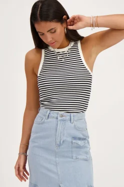 Zwart En Wit Gestreepte Top