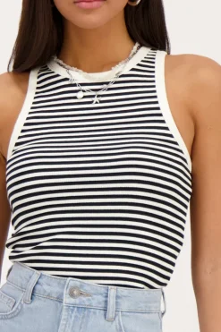 Zwart En Wit Gestreepte Top