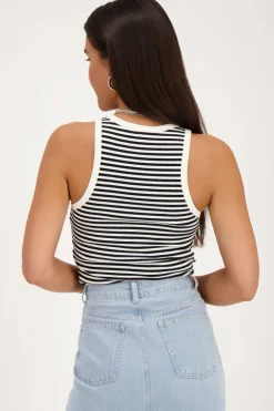 Zwart En Wit Gestreepte Top