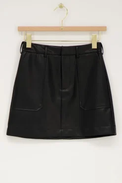 Zwart Leatherlook Rokje