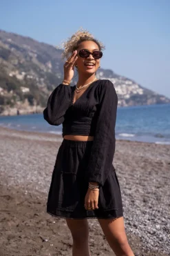 Zwart Rokje Met Pompons