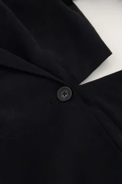 Zwarte Blazerjurk Met Open Rug