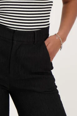 Zwarte Pantalon Met Structuur