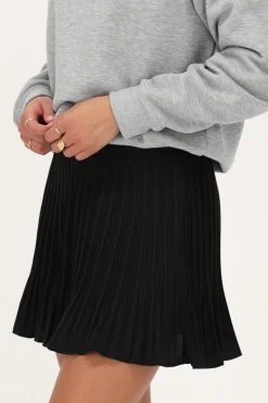 Zwarte Plissé Mini Rok