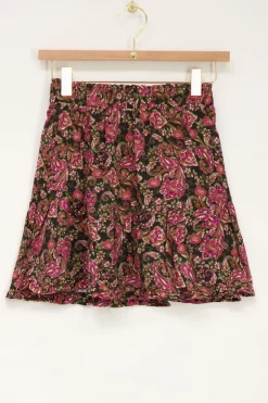 Zwarte Rok Met Gekleurde Paisley Print