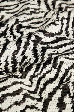 Zwart-witte Zebra Jurk Met Pailletten